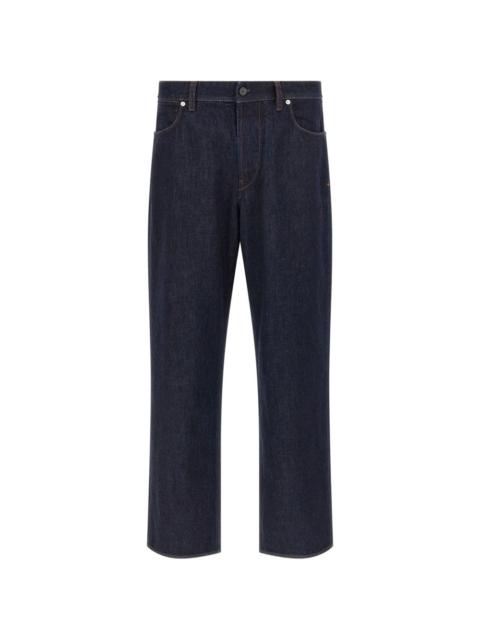 contrast-stitching logo-badge jeans