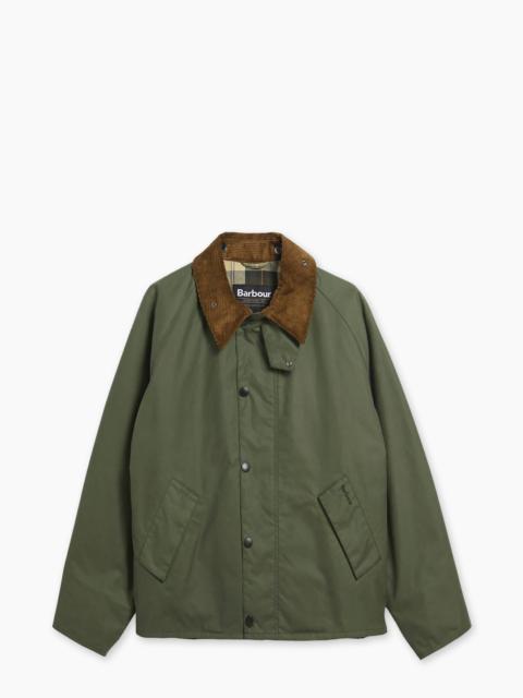 BARBOUR OVERSIZED TRANSPORT WAXED JACKET LIGHT MOSS