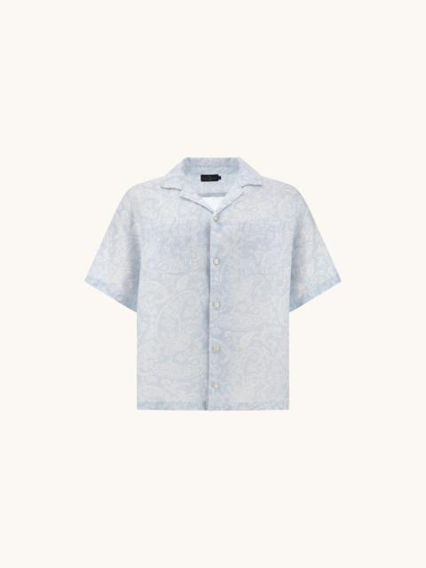 LINEN SHIRT WITH SHARK PAISLEY PATTERN