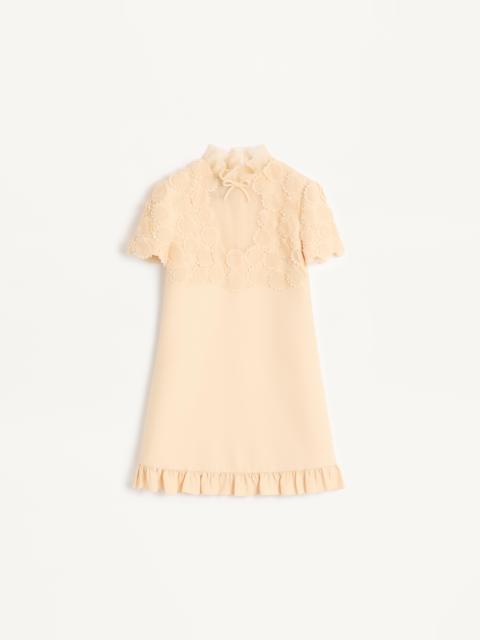 EMBROIDERED CREPE COUTURE SHORT DRESS