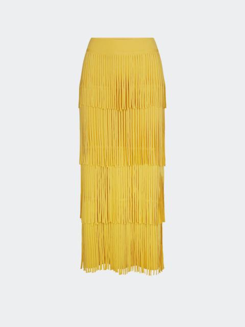 Za Za Knit Fringe Skirt in Butter