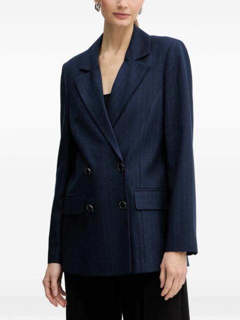 pinstripe double-breasted blazer
