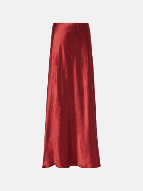 Satin maxi skirt