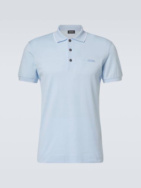 Cotton-blend polo shirt