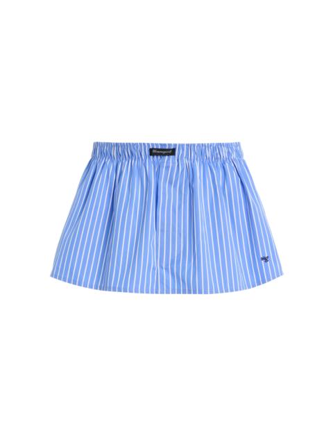 Striped Cotton Mini Boxer Skirt navy