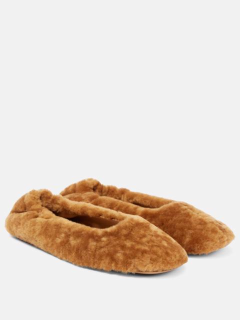 Shearling ballet flats