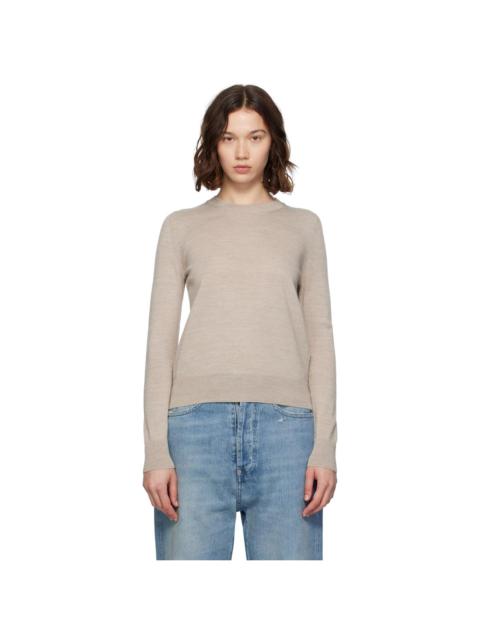 Beige Elbow Patch Sweater