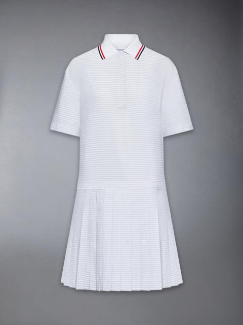 HAIRLINE 4-BAR PLEATED POLO MINI DRESS