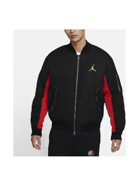 Air Jordan MA-1 Casual Zipper Embroidered Jacket Black DB3693-010
