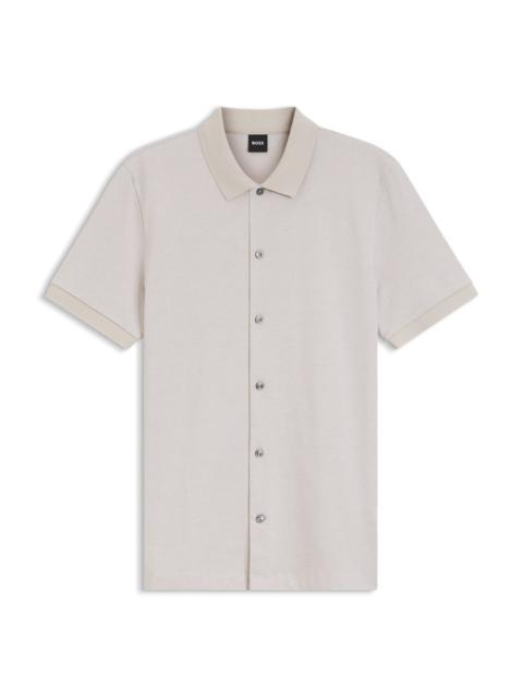 REGULAR-FIT SHIRT IN BUBBLE-STRUCTURE COTTON