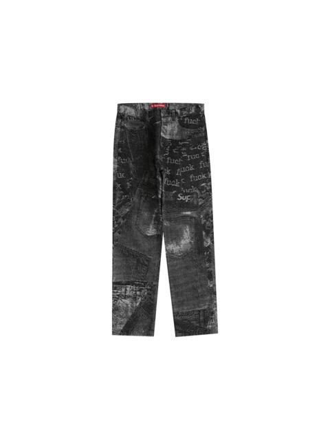 Supreme Archive Denim Jacquard Regular Jean Black