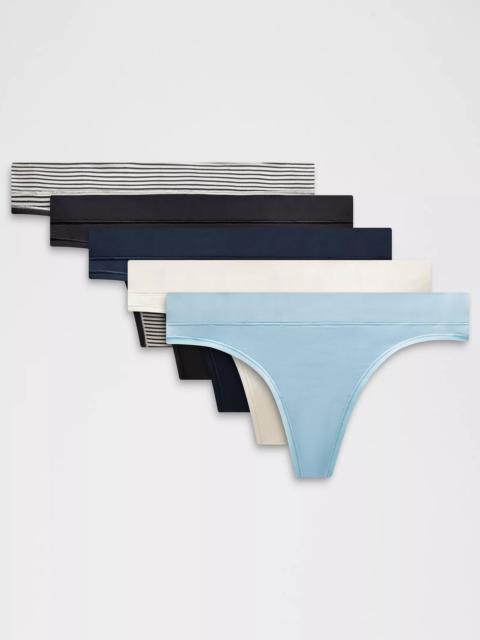 UnderEase Mid-Rise Thong Underwear *5 Pack