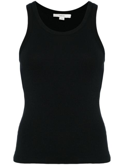 ribbed-knit sleeveless tank top
