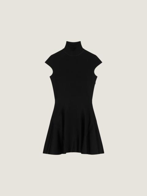MINI DRESS WITH FLARED SKIRT IN WOOL VISCOSE