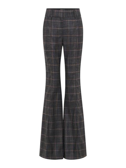 Rhein Flare Pant in Charcoal Multi Wool Silk Clubcheck Plaid