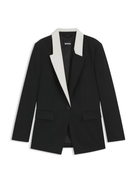 RELAXED-FIT BLAZER WITH COLOR-BLOCKED LAPELS