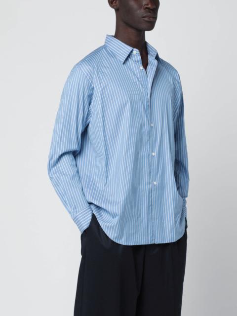Light blue striped cotton and silk shirt