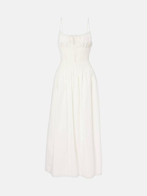 Shirred cotton maxi dress