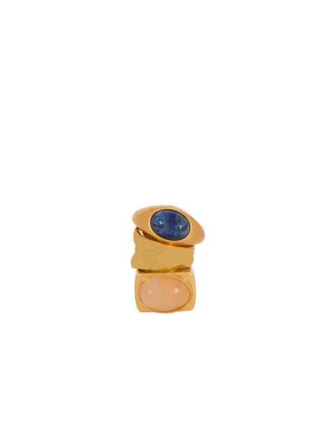 Set of brass and stone rings