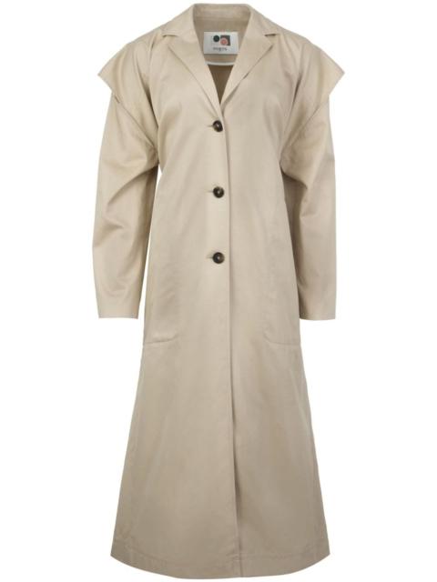 cut-out cotton trench coat