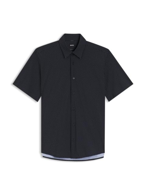 PRINTED REGULAR-FIT SHIRT IN PERFORMANCE-STRETCH JERSEY
