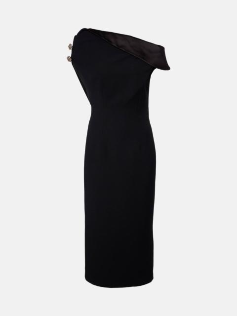 Reina asymmetric embellished midi dress