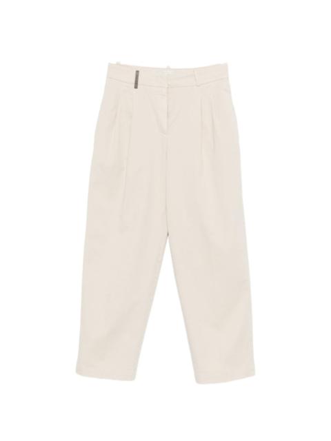 pleated cropped trousers