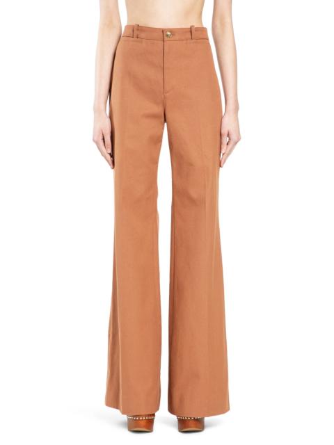 Flared Cotton Canvas Trousers