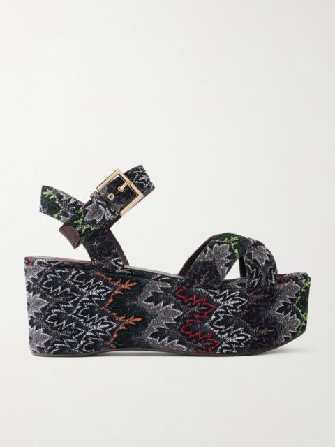 Julia Striped Woven Platform Sandals