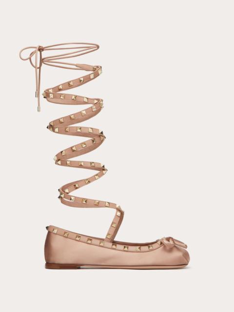 ROCKSTUD SATIN BALLERINA
