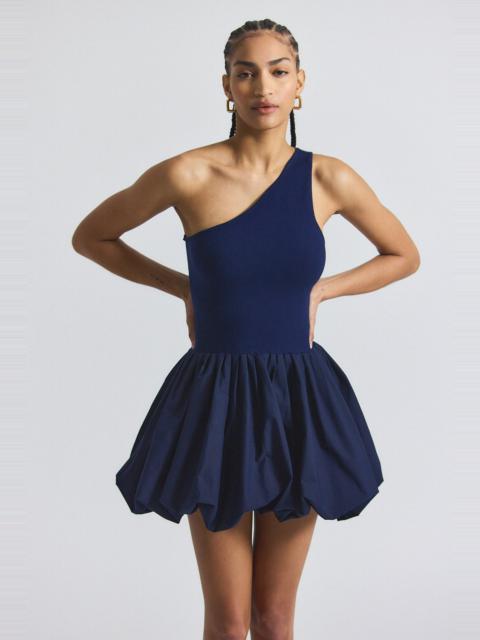 CALLA MIXED MEDIA COMPACT KNIT BALLOON DRESS