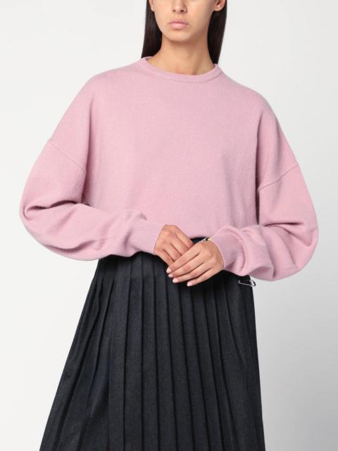 Pink cashmere crew neck sweater