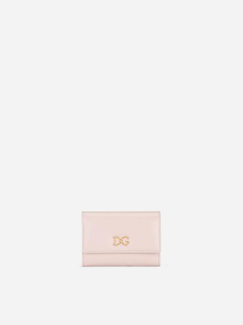 Dolce & Gabbana Small calfskin continental wallet with baroque GD logo ...