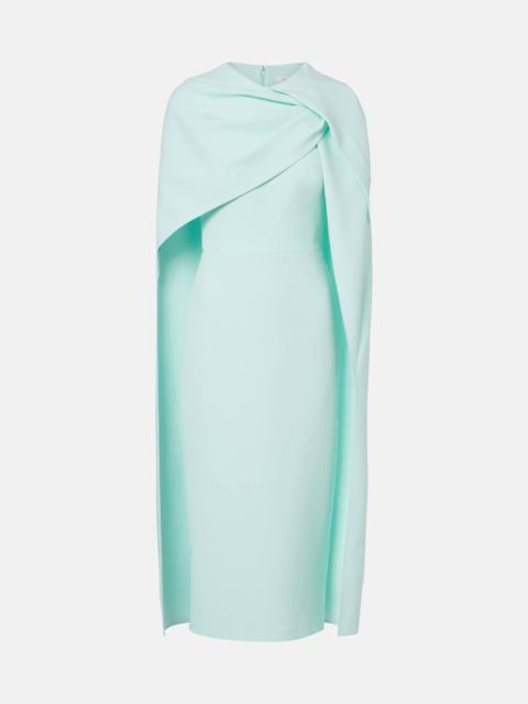 Oria caped crêpe midi dress
