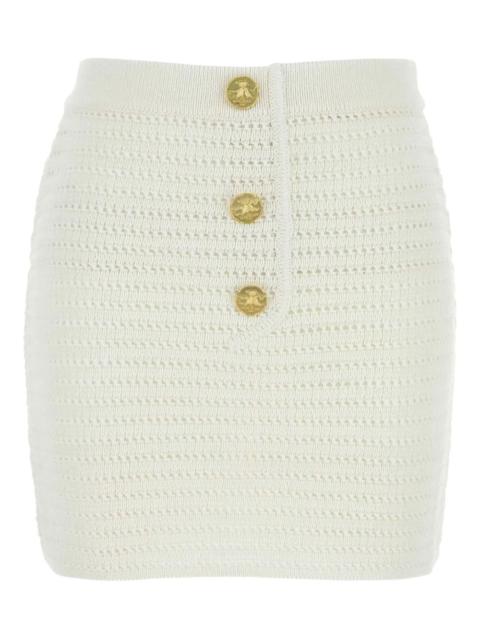 crochet button-embellishment mini skirt