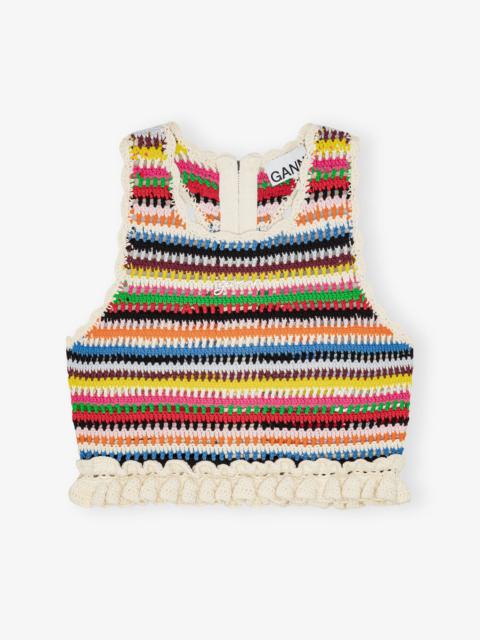 MULTICOLOUR CROCHET FRILL TOP