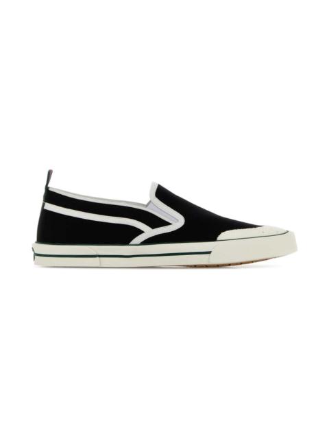 Black Canvas Slip Ons