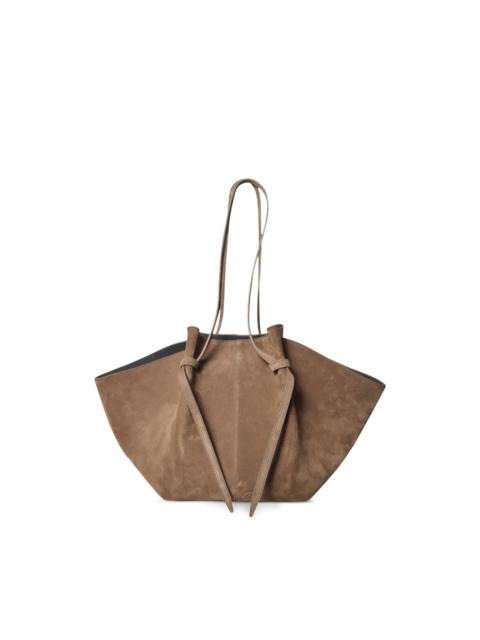 suede knot-detail tote bag