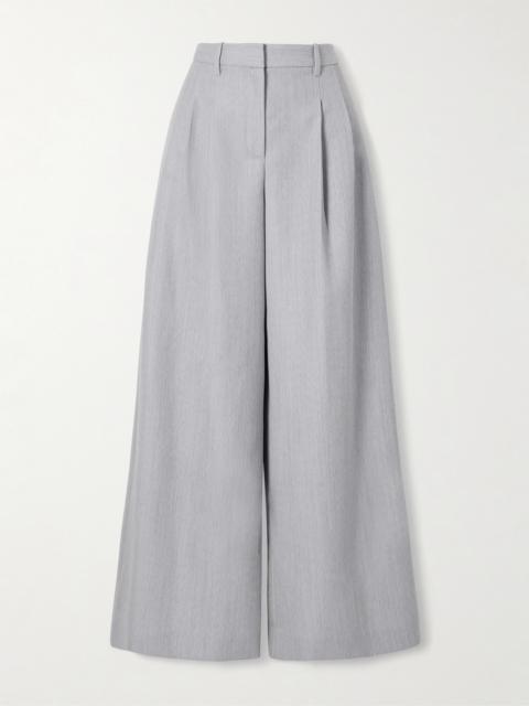 Avery Mid-rise Pleated Wool Wide-leg Pants