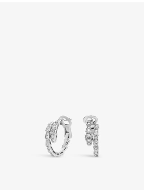 Serpenti Viper 18ct white-gold and 0.75ct diamond earrings