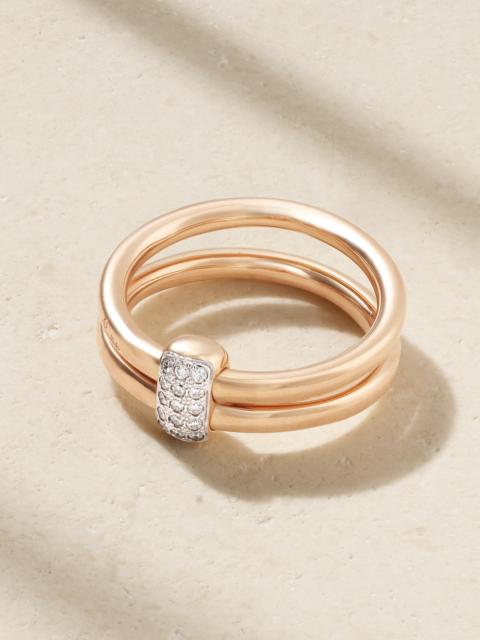 Together 18-karat Rose Gold, Rhodium-plated And Diamond Ring