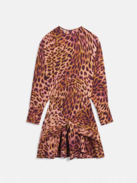 Cheetah Print Wrapped Silk Dress