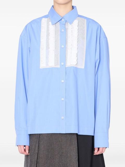 lace-panelled shirt