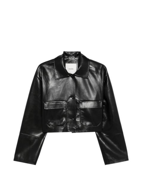 button-fastening pocket jacket