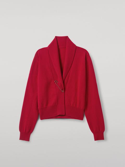 Crathie Red Shawl Cashmere Cardigan