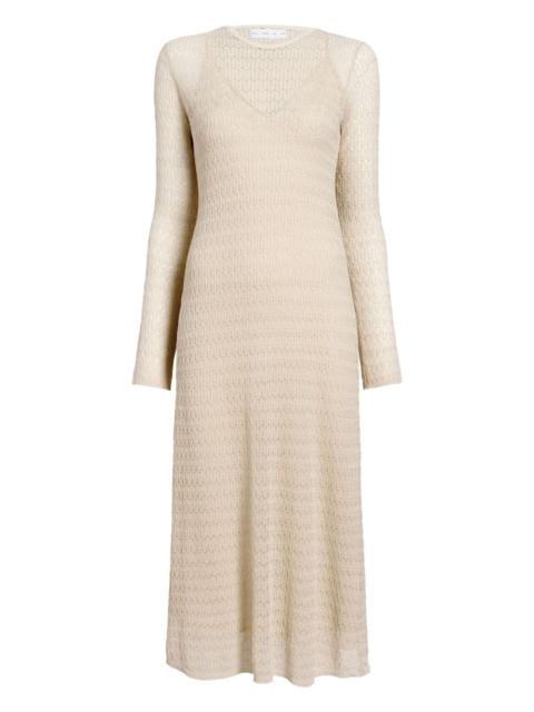 knitted long-sleeve midi dress