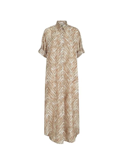 chevron-print silk dress