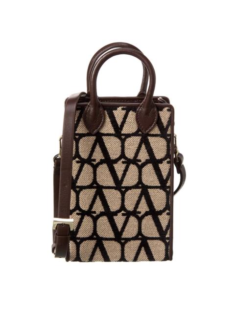 Valentino Mini Toile Iconographe Canvas & Leather Satchel