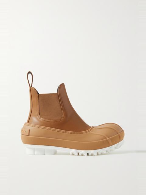 Duck rubber-trimmed vegetarian leather Chelsea boots