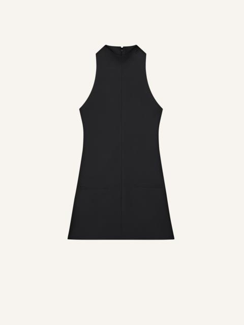 SLEEVELESS TWILL A-LINE DRESS
